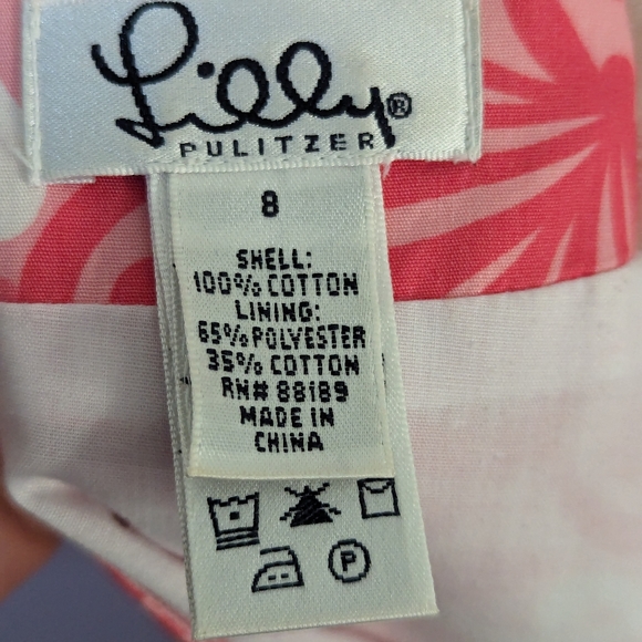 Vintage Lilly Pulitzer Skirt Pink White Me Shell Print Scalloped Hem Size 8 - Picture 10 of 11